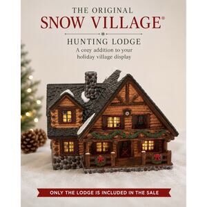 1993 Department 56 Original Snow Village Hunting Lodge Christmas Building #54453